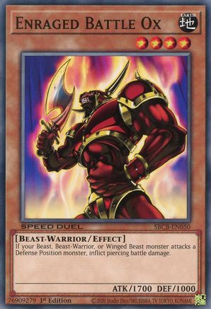 Enraged Battle Ox (SBCB-EN050) - Speed Duel: Battle City Box 1st Edition Speed Duel: Battle City Box Yugioh Single  Squirtle Squad Card Shop.