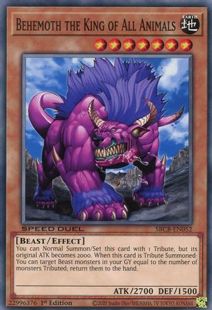Behemoth the King of All Animals (SBCB-EN052) - Speed Duel: Battle City Box 1st Edition Speed Duel: Battle City Box Yugioh Single  Squirtle Squad Card Shop.