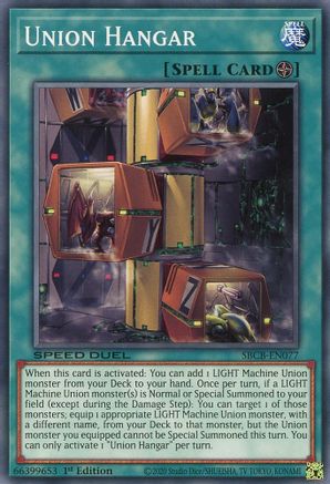 Union Hangar (SBCB-EN077) - Speed Duel: Battle City Box 1st Edition Speed Duel: Battle City Box Yugioh Single  Squirtle Squad Card Shop.