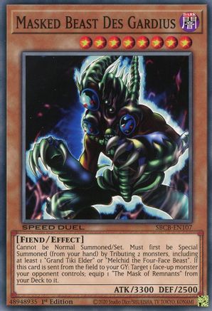 Masked Beast Des Gardius (SBCB-EN107) - Speed Duel: Battle City Box 1st Edition Speed Duel: Battle City Box Yugioh Single  Squirtle Squad Card Shop.