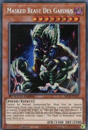 Masked Beast Des Gardius (Secret) (SBCB-EN107) - Speed Duel: Battle City Box 1st Edition Speed Duel: Battle City Box Yugioh Single  Squirtle Squad Card Shop.