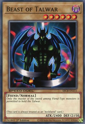 Beast of Talwar (SBCB-EN111) - Speed Duel: Battle City Box 1st Edition Speed Duel: Battle City Box Yugioh Single  Squirtle Squad Card Shop.