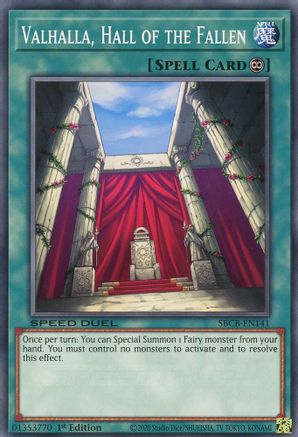 Valhalla, Hall of the Fallen (SBCB-EN141) - Speed Duel: Battle City Box 1st Edition Speed Duel: Battle City Box Yugioh Single  Squirtle Squad Card Shop.