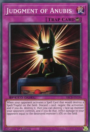 Judgment of Anubis (SBCB-EN194) - Speed Duel: Battle City Box 1st Edition Speed Duel: Battle City Box Yugioh Single  Squirtle Squad Card Shop.