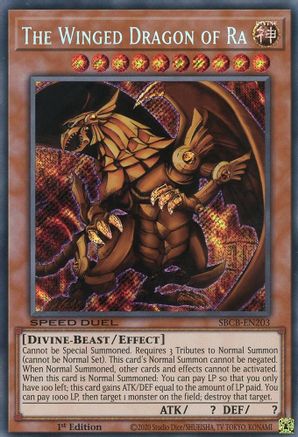 The Winged Dragon of Ra (SBCB-EN203) - Speed Duel: Battle City Box 1st Edition Speed Duel: Battle City Box Yugioh Single  Squirtle Squad Card Shop.