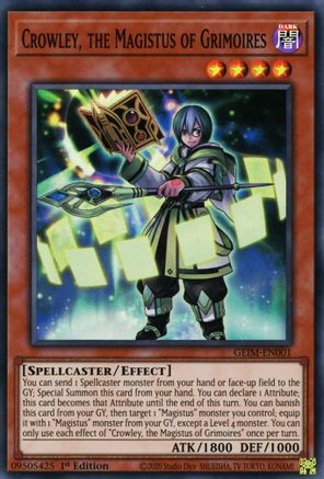 Crowley, the Magistus of Grimoires (GEIM-EN001) - Genesis Impact 1st Edition Genesis Impact Yugioh Single  Squirtle Squad Card Shop.