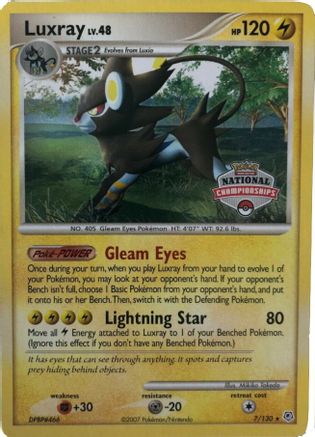 Luxray - 7/130 (National Championships)/130  League & Championship Cards - Promo League & Championship Cards Pokemon Single  Squirtle Squad Card Shop.