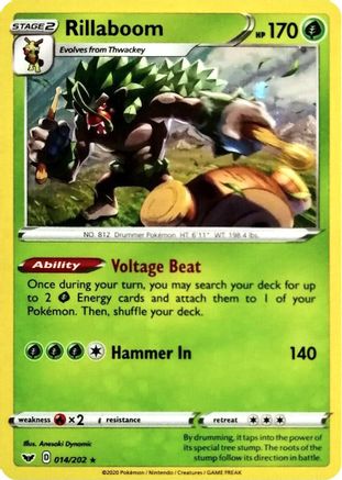 Rillaboom (Cosmos Holo) 014/202  - Holofoil Miscellaneous Cards & Products - Promo Miscellaneous Cards & Products Pokemon Single  Squirtle Squad Card Shop.