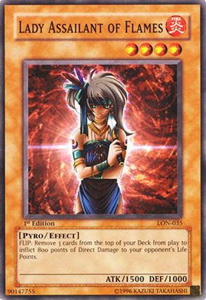 Lady Assailant of Flames (LON-035) - Labyrinth of Nightmare 1st Edition Labyrinth of Nightmare Yugioh Single  Squirtle Squad Card Shop.