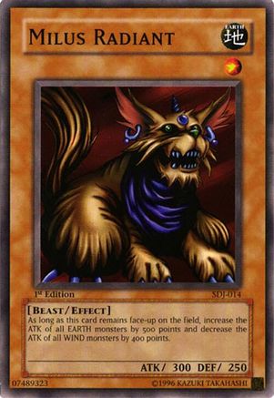Milus Radiant (SDJ-014) - Starter Deck: Joey 1st Edition Starter Deck: Joey Yugioh Single  Squirtle Squad Card Shop.