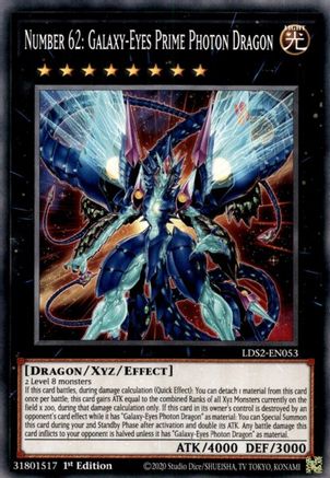 Number 62: Galaxy-Eyes Prime Photon Dragon (LDS2-EN053) - Legendary Duelists: Season 2 1st Edition Legendary Duelists: Season 2 Yugioh Single  Squirtle Squad Card Shop.