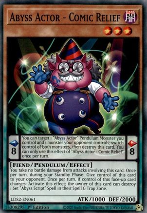 Abyss Actor - Comic Relief (LDS2-EN061) - Legendary Duelists: Season 2 1st Edition Legendary Duelists: Season 2 Yugioh Single  Squirtle Squad Card Shop.