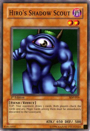 Hiro's Shadow Scout (SDP-019) - Starter Deck: Pegasus 1st Edition Starter Deck: Pegasus Yugioh Single  Squirtle Squad Card Shop.