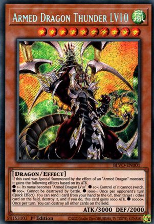 Armed Dragon Thunder LV10 (BLVO-EN001) - Blazing Vortex 1st Edition Blazing Vortex Yugioh Single  Squirtle Squad Card Shop.