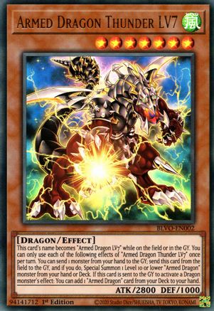 Armed Dragon Thunder LV7 (BLVO-EN002) - Blazing Vortex 1st Edition Blazing Vortex Yugioh Single  Squirtle Squad Card Shop.