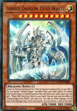 Armed Dragon LV10 White (BLVO-EN005) - Blazing Vortex 1st Edition Blazing Vortex Yugioh Single  Squirtle Squad Card Shop.