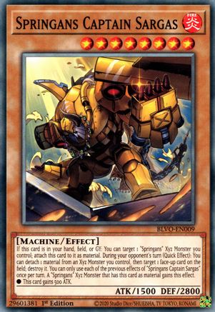 Springans Captain Sargas (BLVO-EN009) - Blazing Vortex 1st Edition Blazing Vortex Yugioh Single  Squirtle Squad Card Shop.