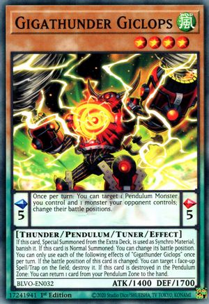 Gigathunder Giclops (BLVO-EN032) - Blazing Vortex 1st Edition Blazing Vortex Yugioh Single  Squirtle Squad Card Shop.