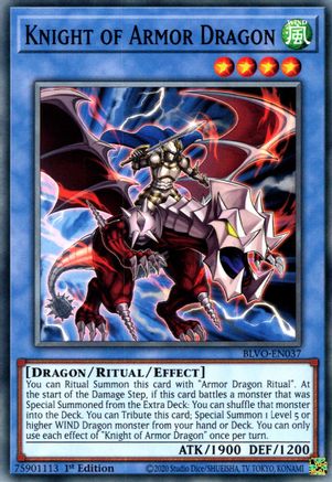 Knight of Armor Dragon (BLVO-EN037) - Blazing Vortex 1st Edition Blazing Vortex Yugioh Single  Squirtle Squad Card Shop.