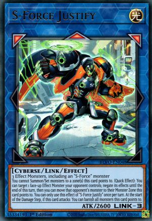 S-Force Justify (BLVO-EN048) - Blazing Vortex 1st Edition Blazing Vortex Yugioh Single  Squirtle Squad Card Shop.