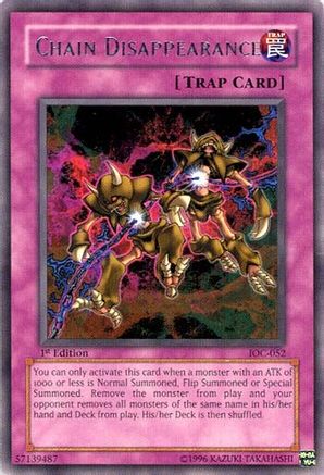 Chain Disappearance (IOC-052) - Invasion of Chaos 1st Edition Invasion of Chaos Yugioh Single  Squirtle Squad Card Shop.
