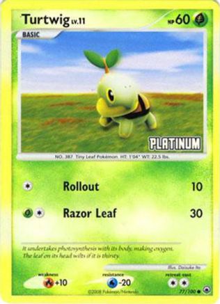 Turtwig - 77/100 [Platinum]/100  - Reverse Holofoil Burger King Promos - Promo Burger King Promos Pokemon Single  Squirtle Squad Card Shop.