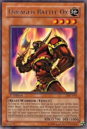 Enraged Battle Ox (IOC-070) - Invasion of Chaos 1st Edition Invasion of Chaos Yugioh Single  Squirtle Squad Card Shop.