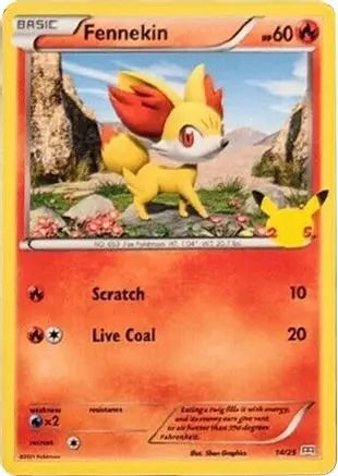 Fennekin 014/25  - Holofoil McDonalds 25th Anniversary Promos - Promo
