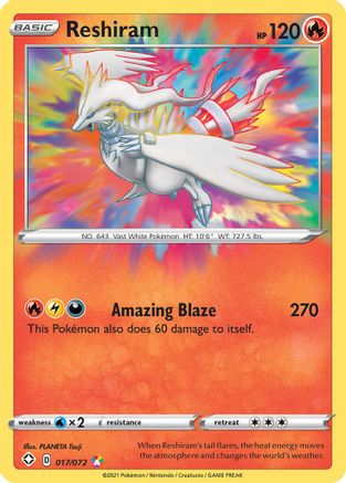 Reshiram 017  - Holofoil Shining Fates - Amazing Rare Shining Fates Pokemon Single  Squirtle Squad Card Shop.