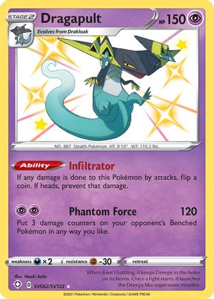 Dragapult SV062  - Holofoil Shining Fates Shiny Vault - Shiny Holo Rare Shining Fates: Shiny Vault Pokemon Single  Squirtle Squad Card Shop.