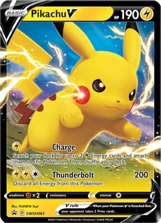 Pikachu V SWSH061  - Holofoil SWSH Sword & Shield Promo Cards - Promo SWSH: Sword & Shield Promo Cards Pokemon Single  Squirtle Squad Card Shop.
