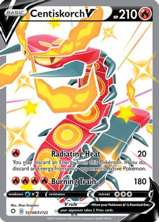 Centiskorch V SV108  - Holofoil Shining Fates Shiny Vault - Shiny Holo Rare Shining Fates: Shiny Vault Pokemon Single  Squirtle Squad Card Shop.