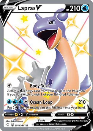 Lapras V SV110  - Holofoil Shining Fates Shiny Vault - Shiny Holo Rare Shining Fates: Shiny Vault Pokemon Single  Squirtle Squad Card Shop.