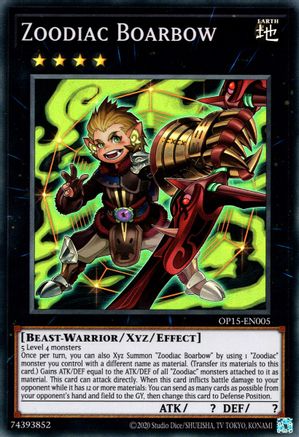 Zoodiac Boarbow (OP15-EN005) - OTS Tournament Pack 15 Unlimited OTS Tournament Pack 15 Yugioh Single  Squirtle Squad Card Shop.