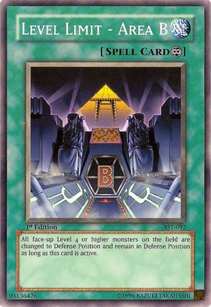 Level Limit - Area B (AST-092) - Ancient Sanctuary 1st Edition Ancient Sanctuary Yugioh Single  Squirtle Squad Card Shop.