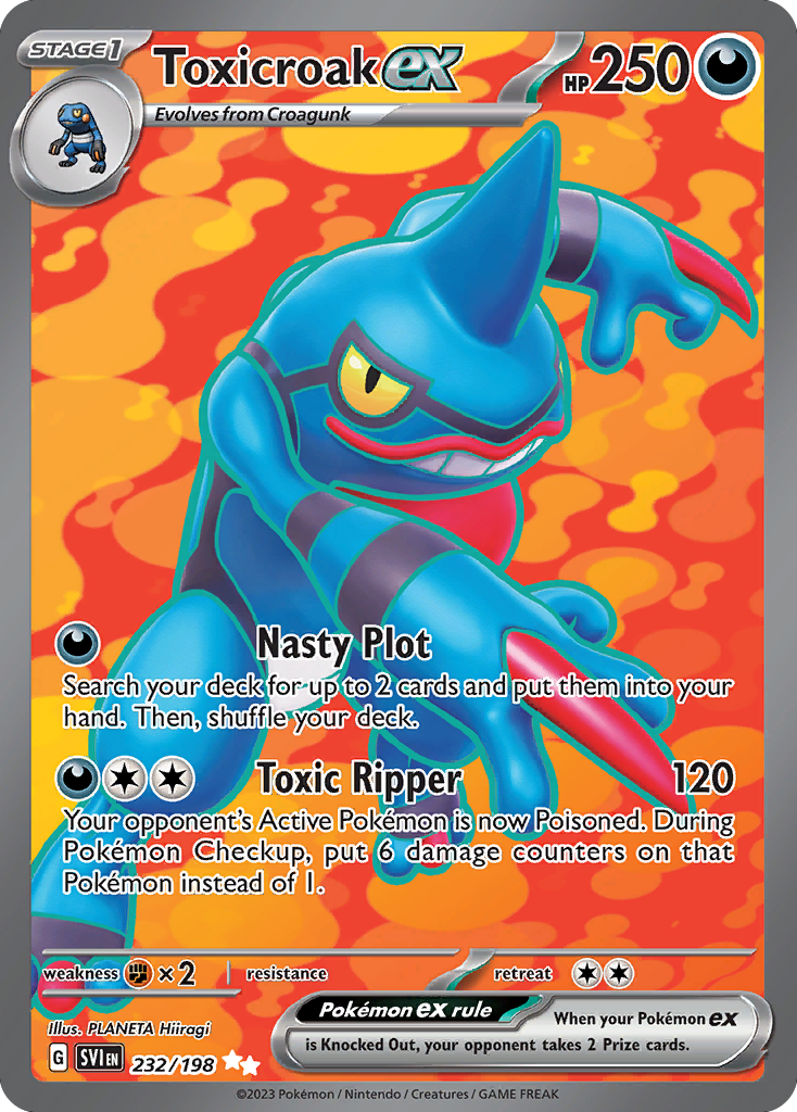 Scarlet & Violet - Base Set - Toxicroak ex 232/198 - clean card image