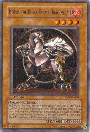 Horus The Black Flame Dragon LV4 (SOD-EN006) - Soul of the Duelist Unlimited Soul of the Duelist Yugioh Single  Squirtle Squad Card Shop.