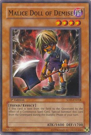 Malice Doll of Demise (SOD-EN018) - Soul of the Duelist Unlimited Soul of the Duelist Yugioh Single  Squirtle Squad Card Shop.