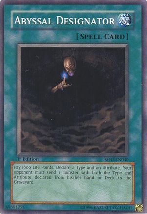 Abyssal Designator (SOD-EN040) - Soul of the Duelist 1st Edition Soul of the Duelist Yugioh Single  Squirtle Squad Card Shop.