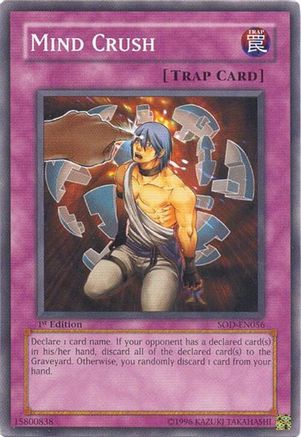 Mind Crush (SOD-EN056) - Soul of the Duelist Unlimited Soul of the Duelist Yugioh Single  Squirtle Squad Card Shop.