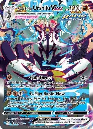 Rapid Strike Urshifu VMAX (Alternate Art Secret) 170/163 - Holofoil SWSH05 Battle Styles - Secret Rare SWSH05: Battle Styles Pokemon Single  Squirtle Squad Card Shop.