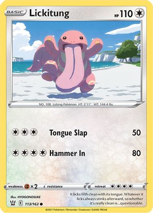 Lickitung 113  SWSH05 Battle Styles - Common SWSH05: Battle Styles Pokemon Single  Squirtle Squad Card Shop.