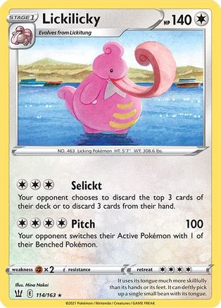 Lickilicky 114  - Reverse Holofoil SWSH05 Battle Styles - Rare SWSH05: Battle Styles Pokemon Single  Squirtle Squad Card Shop.