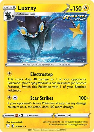 Luxray 048  - Reverse Holofoil SWSH05 Battle Styles - Holo Rare SWSH05: Battle Styles Pokemon Single  Squirtle Squad Card Shop.