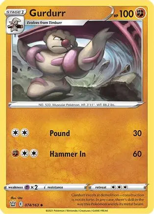 Gurdurr 074  SWSH05 Battle Styles - Uncommon
