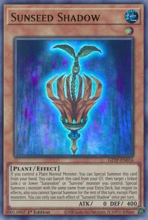 Sunseed Shadow (GFTP-EN016) - Ghosts From the Past 1st Edition Ghosts From the Past Yugioh Single  Squirtle Squad Card Shop.