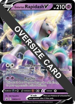 Galarian Rapidash V - SWSH111  - Holofoil Jumbo Cards - Promo Jumbo Cards Pokemon Single  Squirtle Squad Card Shop.