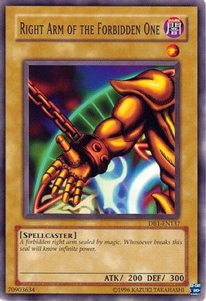 Right Arm of the Forbidden One (DB1-EN137) - Dark Beginning 1 Unlimited Dark Beginning 1 Yugioh Single  Squirtle Squad Card Shop.