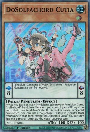 DoSolfachord Cutia (ANGU-EN014) - Ancient Guardians 1st Edition Ancient Guardians Yugioh Single  Squirtle Squad Card Shop.