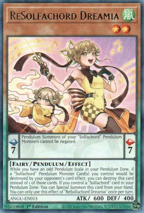ReSolfachord Dreamia (ANGU-EN015) - Ancient Guardians 1st Edition Ancient Guardians Yugioh Single  Squirtle Squad Card Shop.